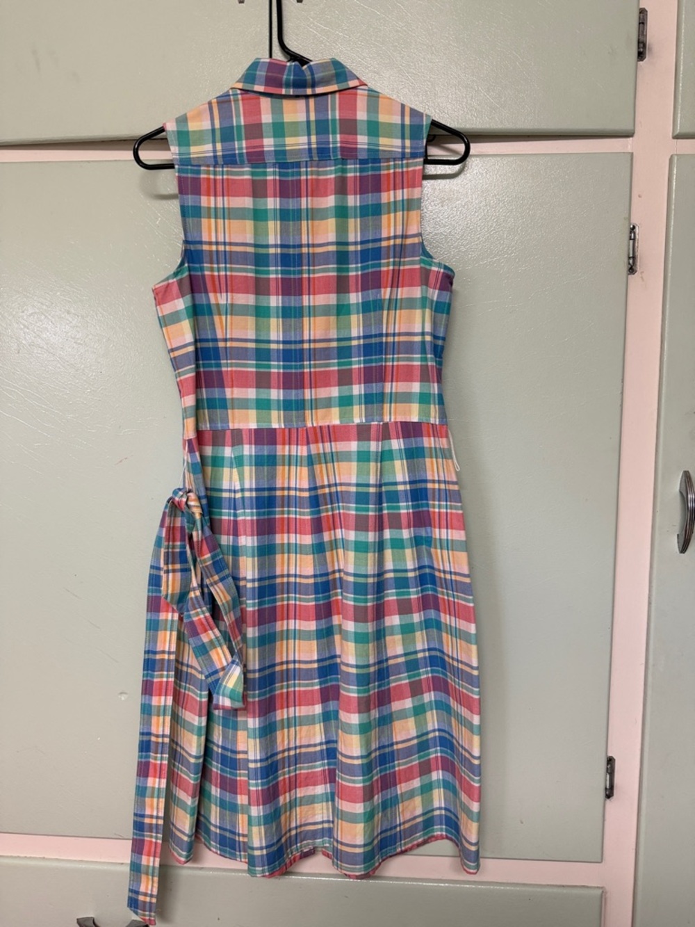 Lands End pink,yellow, blue & green Plaid Dress Excellent like NEW SIZE 4 - Picture 6 of 11